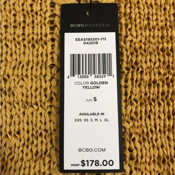 NEW BCBGMAXAZRIA Crochet Golden Sweater Size Small - Picture 4 of 11